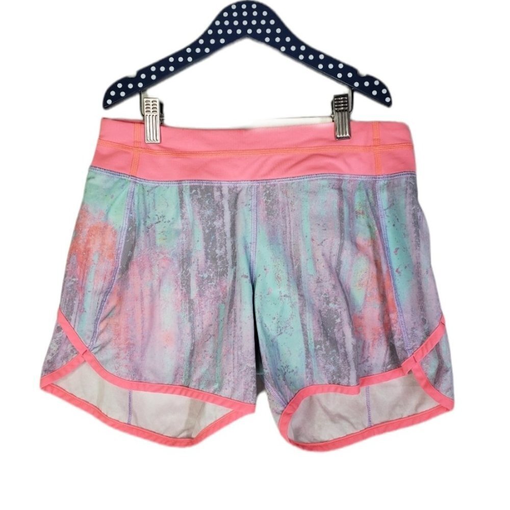 Ivivva Speedy Watercolor Shorts Girls 14 Pink Purple Blue